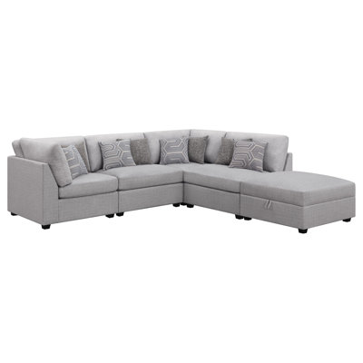 Lafayette Grey 5-Piece Upholstered Sectional Sofa