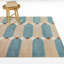 Tapis bleu / beige moderne Couverte-687542568