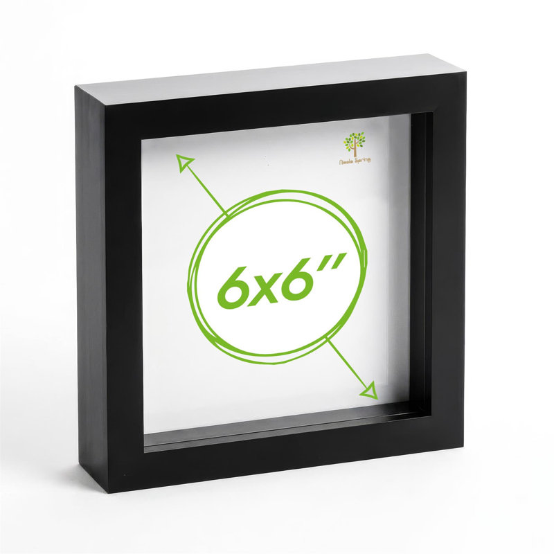 Nicola Spring - 3D Box Photo Frame, 17.5cm H x 17.5cm W x 3.5cm D, Black