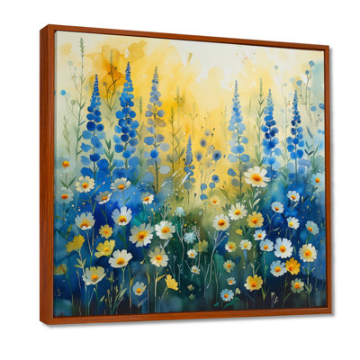 Yellow Blue Garden Of Dreams Daisy S II - Daisy Wall Decor