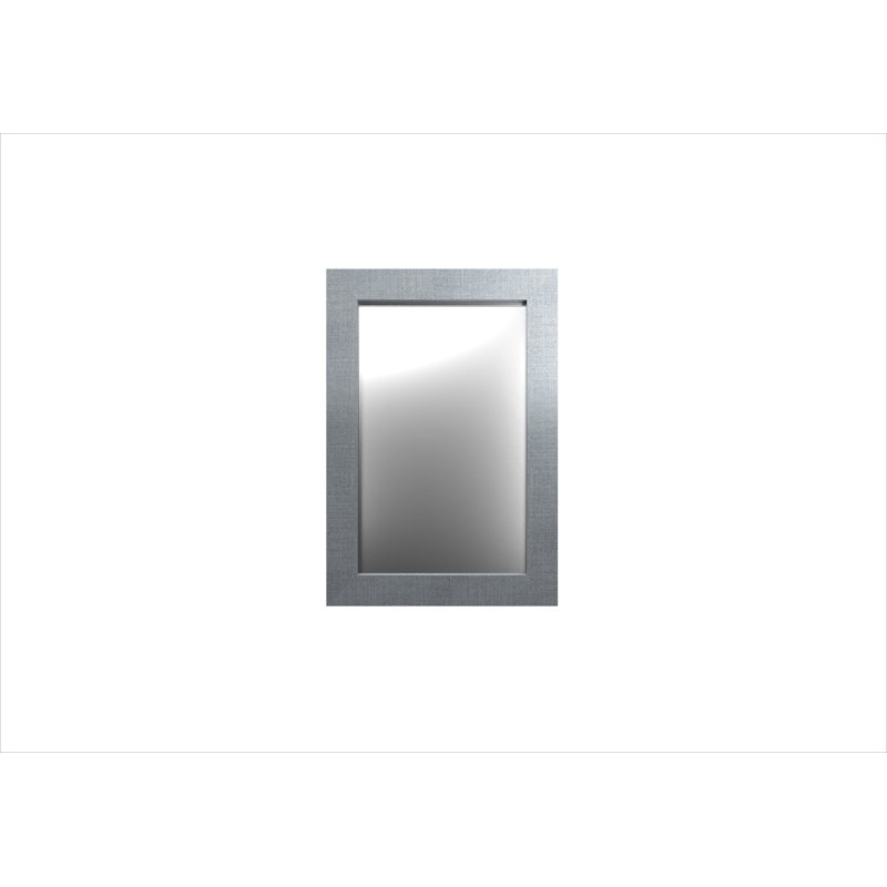 Jarel Wood Flat Wall Mirror, 86cm H x 60cm W, Grey
