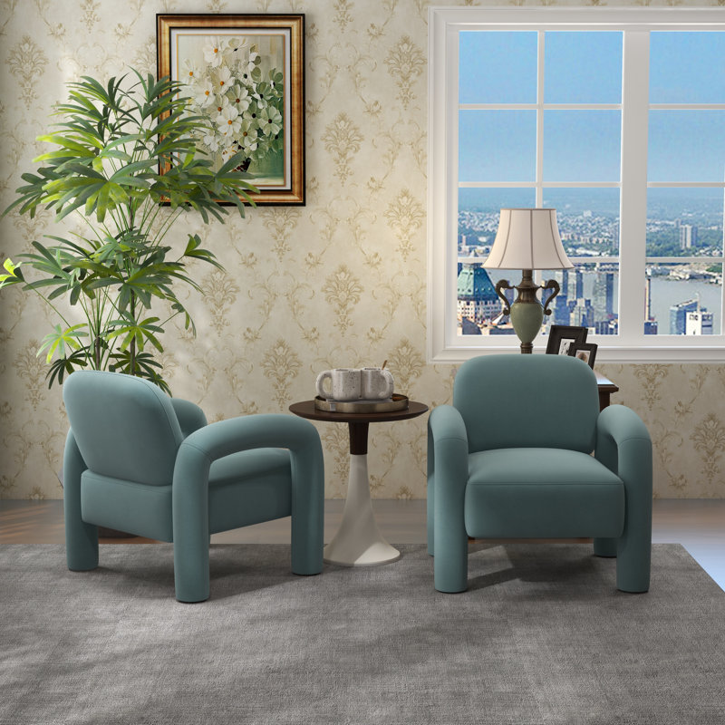 Velvet Armchair, Blue