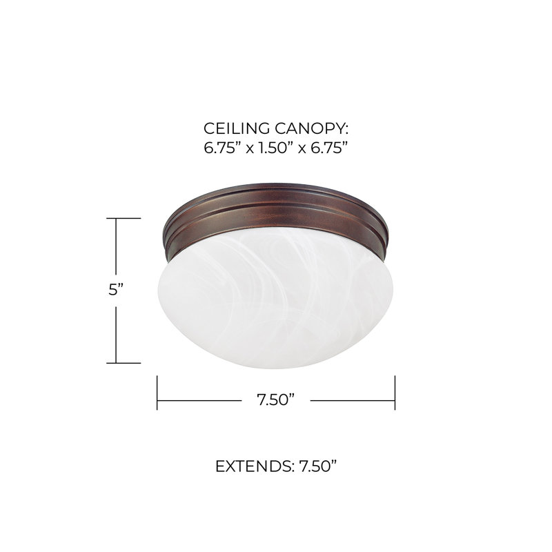 Glass Flush Mount, Burnished Bronze