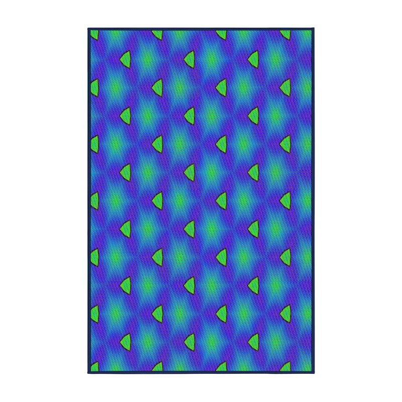 Tapis bleu/mauve à motifs Elta, Rectangle 2 pi x 3 pi