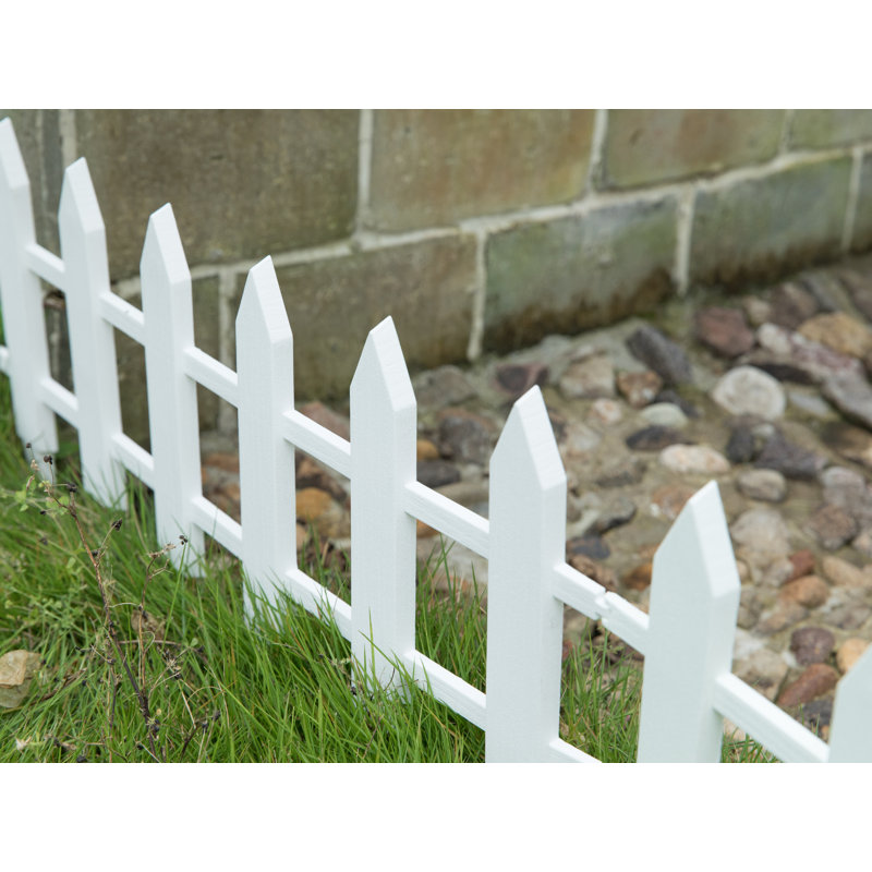 White Vinyl Garden Picket Fence Panel, 12 x 21.75 Inches