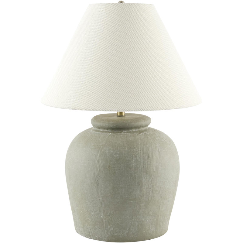 Table Lamp, Gray, White
