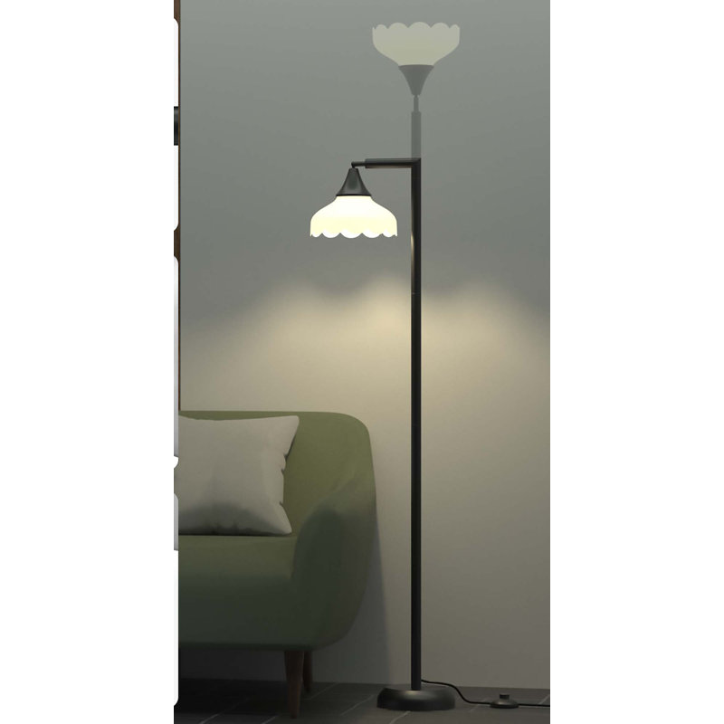 Lampe sur pied DEL à bras pivotant noir 76,3 po Nobue