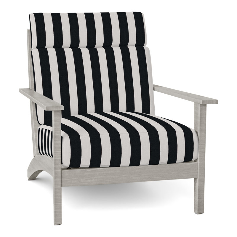 Méridienne Kennebunkport, Pas de passepoil + bourre standard, Sunbrella® ‑ Cabana à rayures minuit, Huître