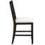 De 2 chaises de salle à manger à hauteur de comptoir classique à finition foncée, revêtement texturé beige, siège à roulement de charge de 250 lb, support