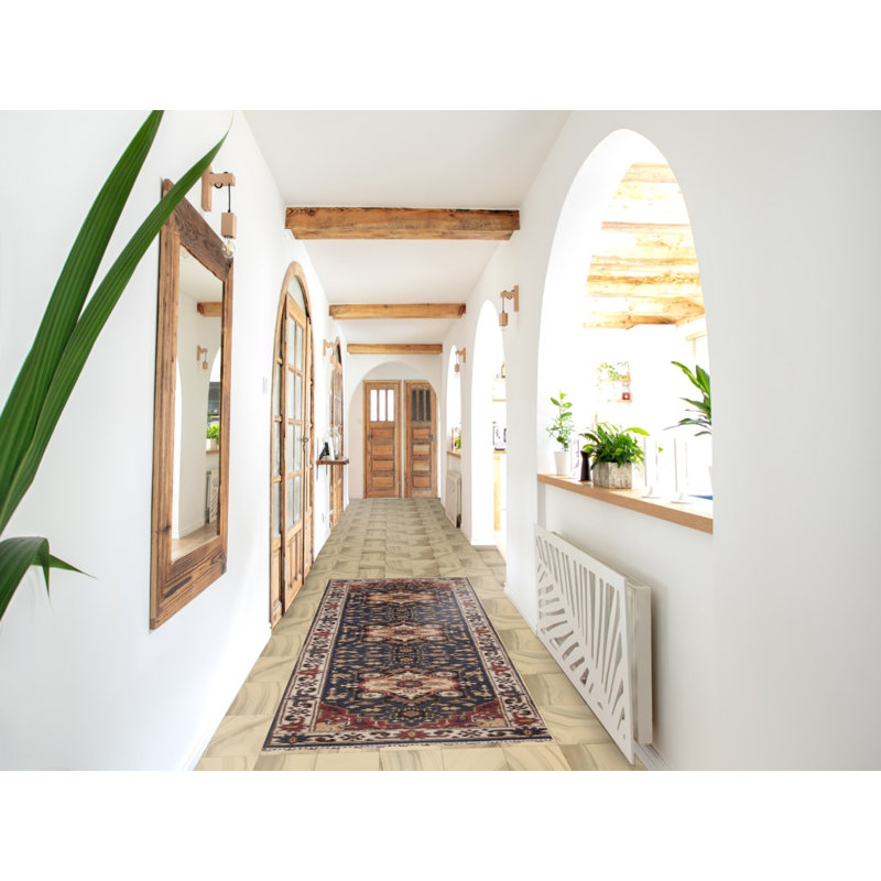 Tapis de couloir bleu Kazak