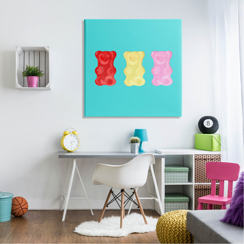 Cute Gummy Bear Candies by Ashley Singleton - Wrapped Canvas Print, 36" H x 36" W x 1.5" D