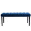 Heng Ming Banquette rembourrée capitonnée, velours, banc de salle à manger, banc de chambre, repose-pieds, banc d'appoint, entrée, salon, bleu-565242160