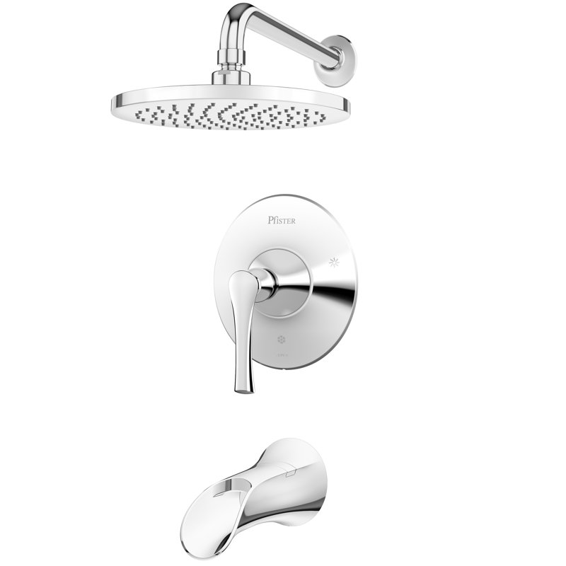 Robinet de baignoire et douche Rhen Volume, Chrome poli