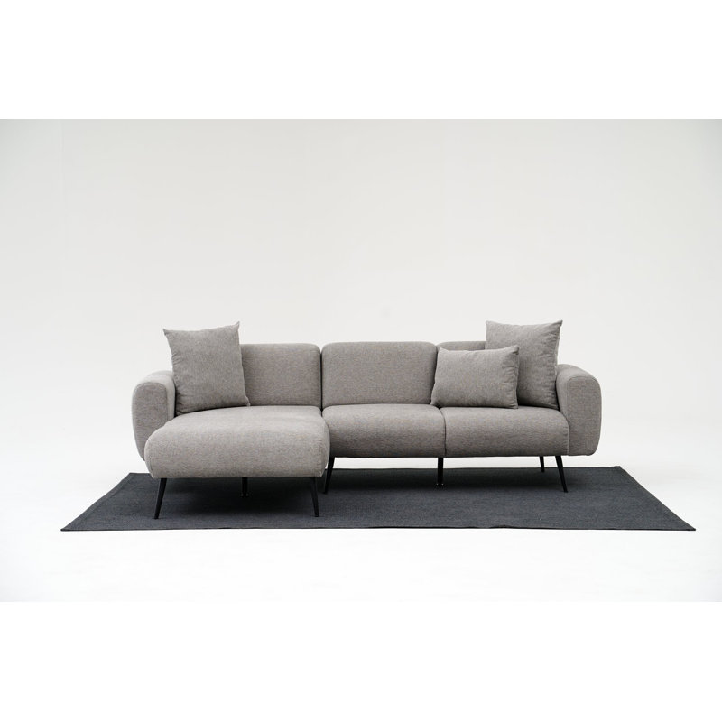 Canapé modulaire 99,036 po Tinnelle, 100 % polyester gris clair, Accoudoir à droite (vu de face)