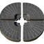 Base de parasol en porte-à-faux robuste de 4 pièces, en forme de ventilateur, poignées intégrées, robuste, eau de 148 lb, 220 eau / sable, couleur café, pièces, poids fiable en forme, poignées attachées, matériau,