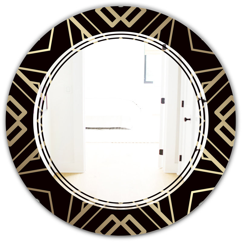 Miroir mural triple sans cadre C et noir Art Deco Glam, H 31,5 po x l po