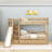 Twin Over Twin Bunk Bed With Slide And Storage Staircase-675417308