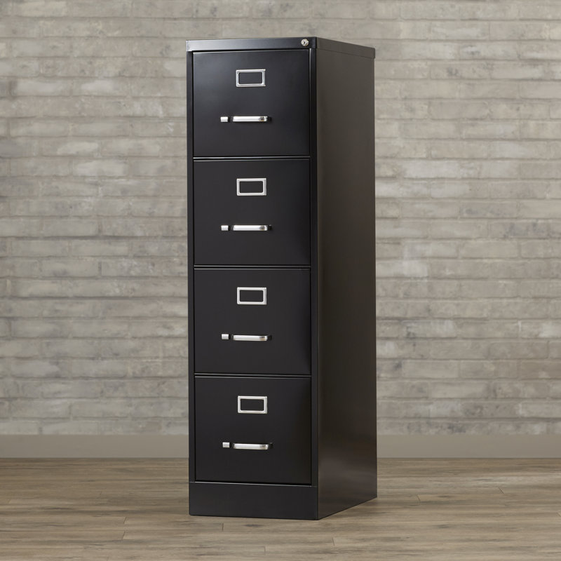 Patirica Bottorf 4-Drawer Vertical Filing Cabinet, Black