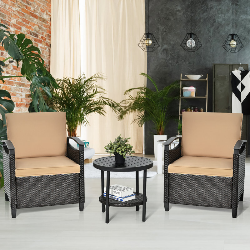 Bringger 2 - Person Patio Conversation Set with Cushions