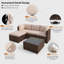 3-piece Outdoor Patio Conversation Set, Pe Rattan Wicker Seating Group With Ottoman & Coffee Table-1645282796
