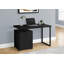 Bureau d'ordinateur, bureau personnel, ordinateur portable, installation à gauche, à droite, tiroirs de rangement, L 48 po, travail, stratifié brun, métal noir, contemporain, moderne-827394778