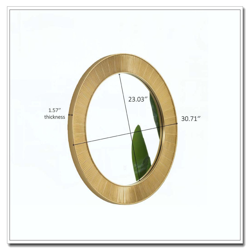 Miroir 31 po, miroir décoratif en polyuréthane 31 po, Doré