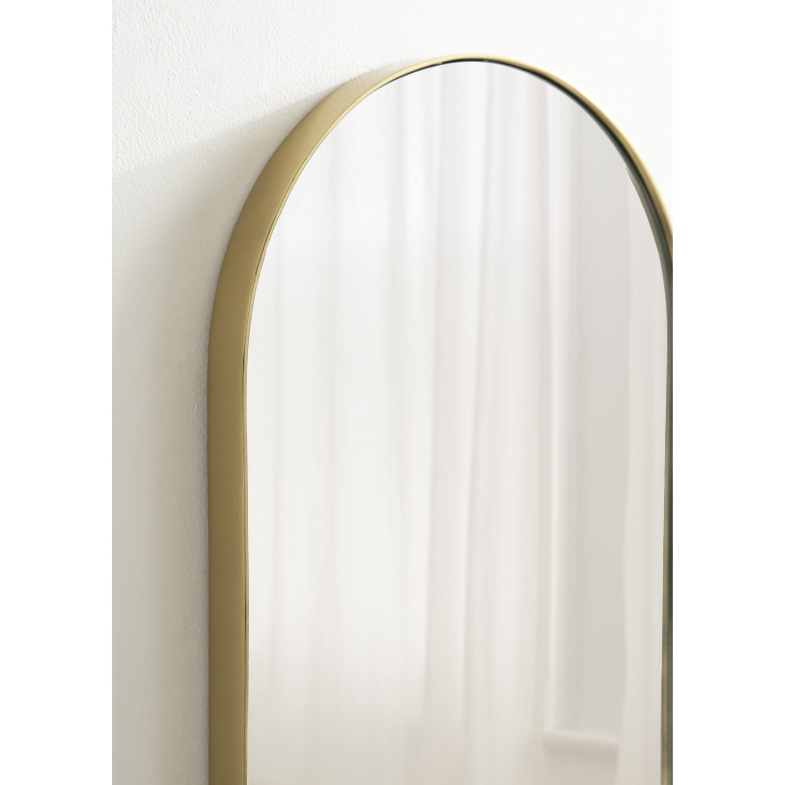 Cielo Arch Mirror with Shelves, Gold/White, 34" x 20"