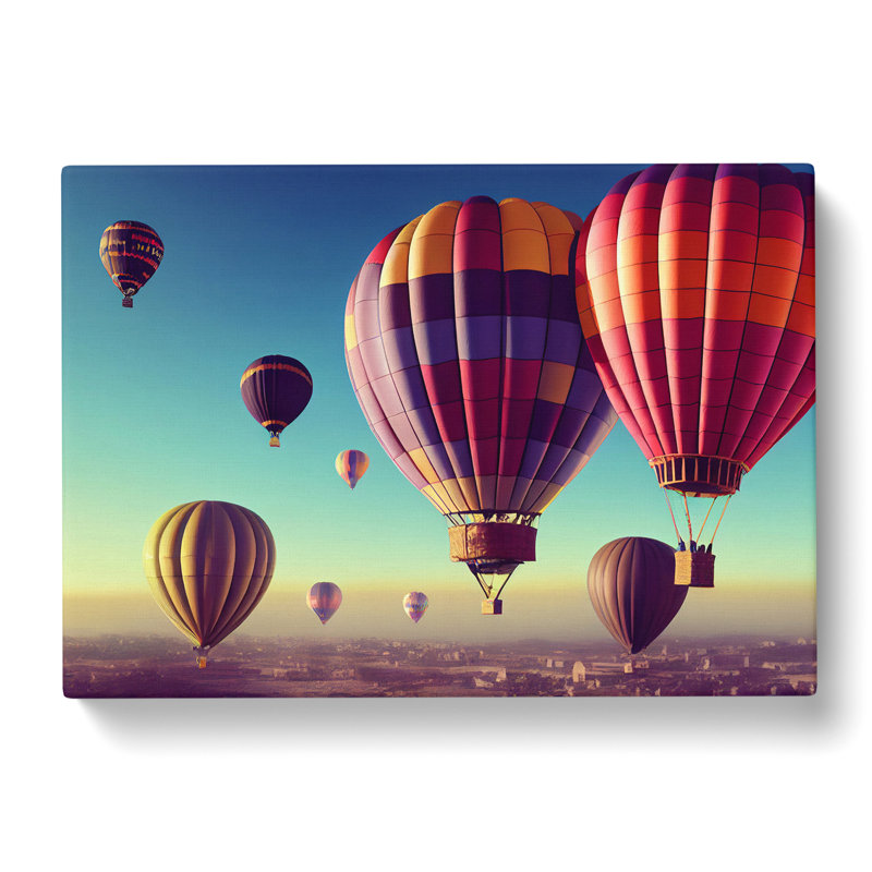 Hot Air Balloons In Flight - Wrapped Canvas, 35cm H x 50cm W x 3cm D