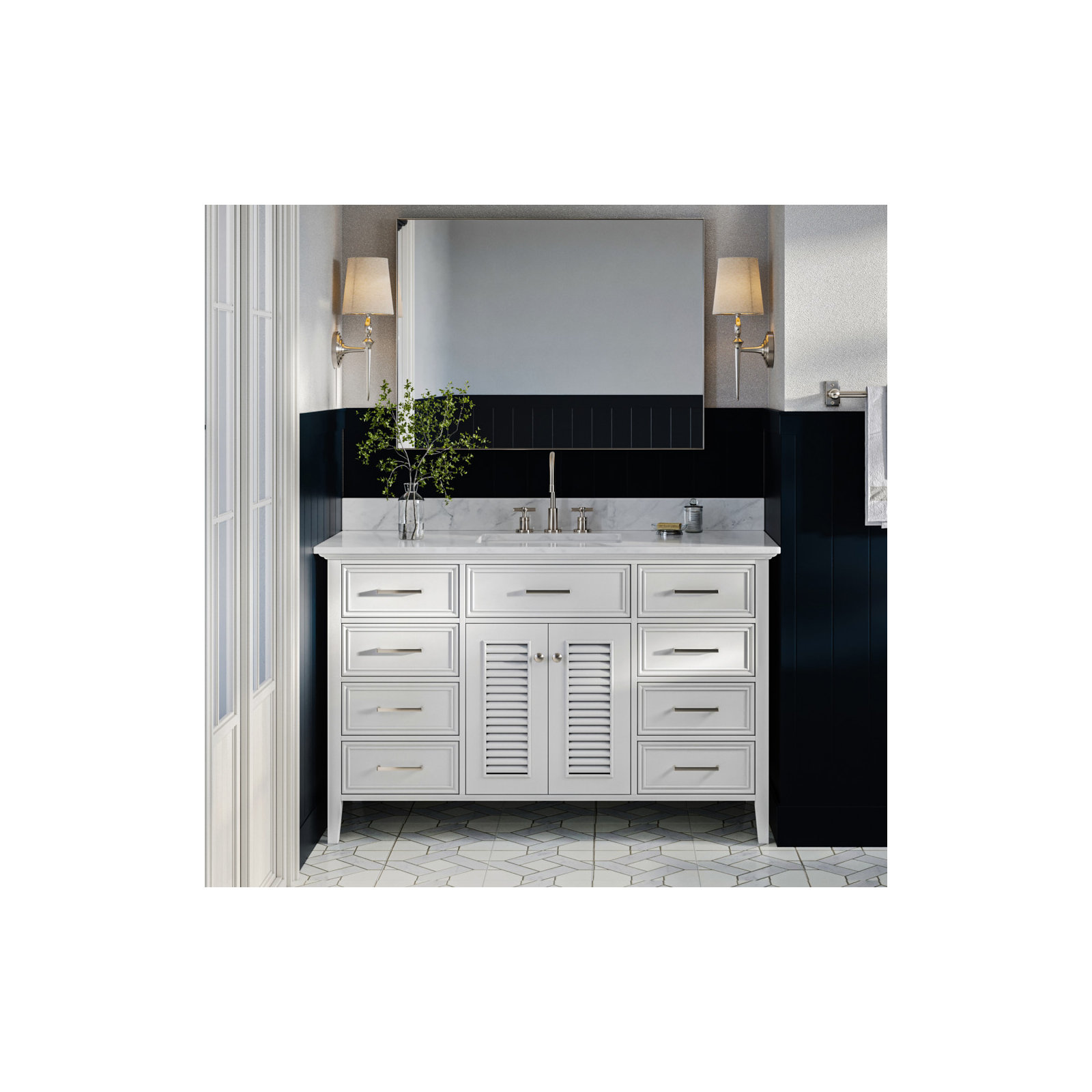 55'' Single Bathroom Vanity, White