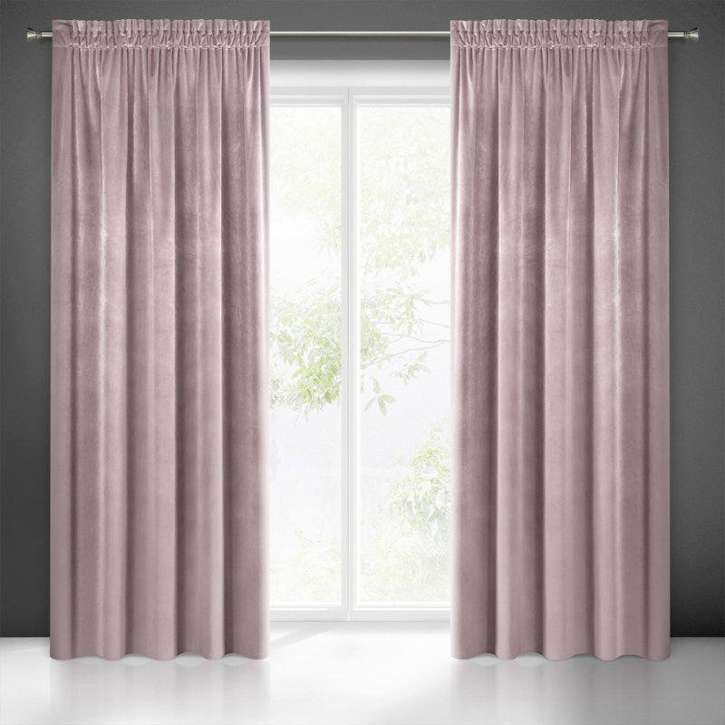 Sighild Blackout Curtain, 140 W x 300 D cm, Light Pink