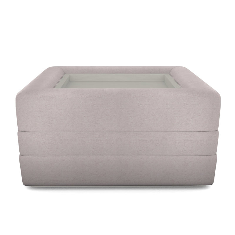 Boyden Ottoman with Wood Tray, Nadia Linen, Wrenn