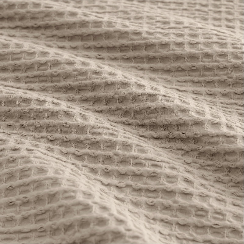 Ensemble d'édredon 100% coton gaufré, Kaki, Édredon pour très grand lit + 2 taies décorativ