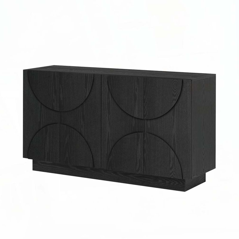 Armoire de rangement 4 portes avec tablettes réglables, Noir