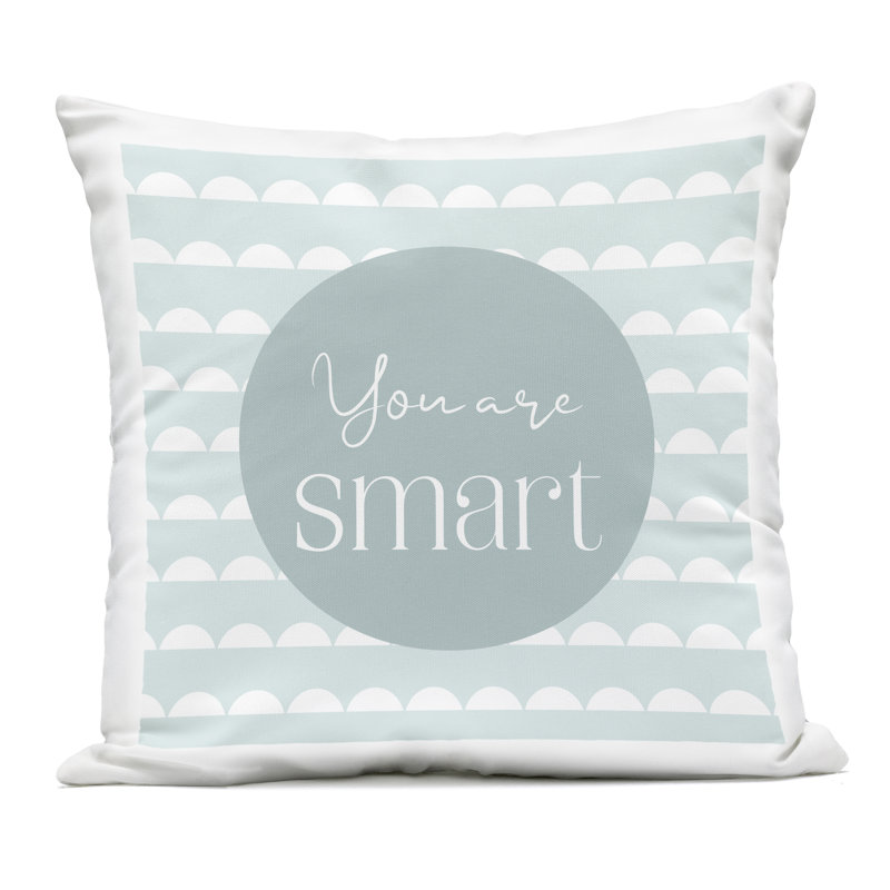 Coussin d'extérieur imprimé You Are Smart Affirmation, design par Christine Simpson Art