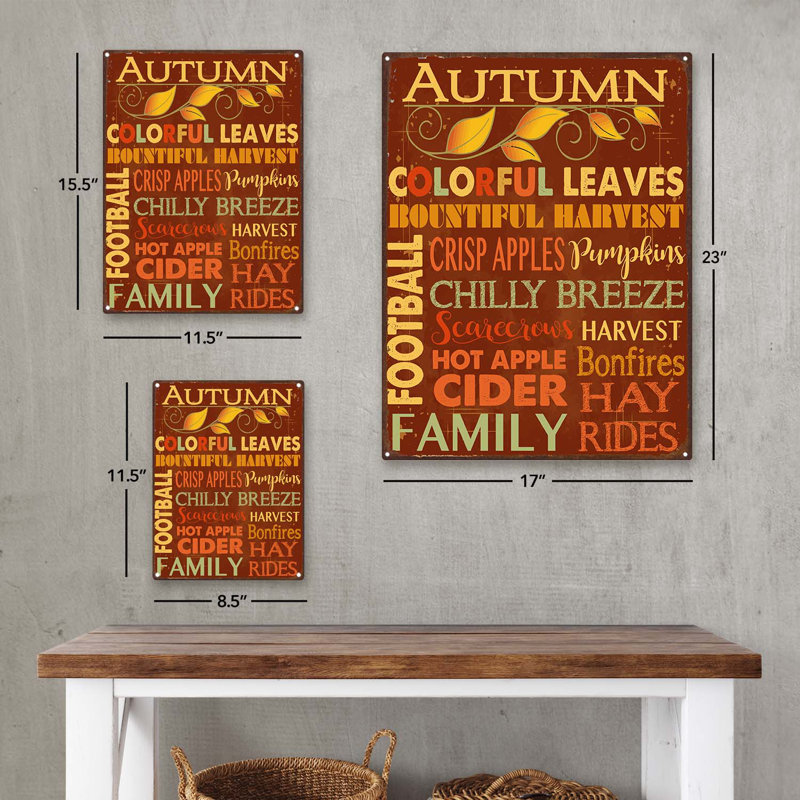 Panneau d'automne, H 15,5 po x l 11,5 po x P 0,04 po