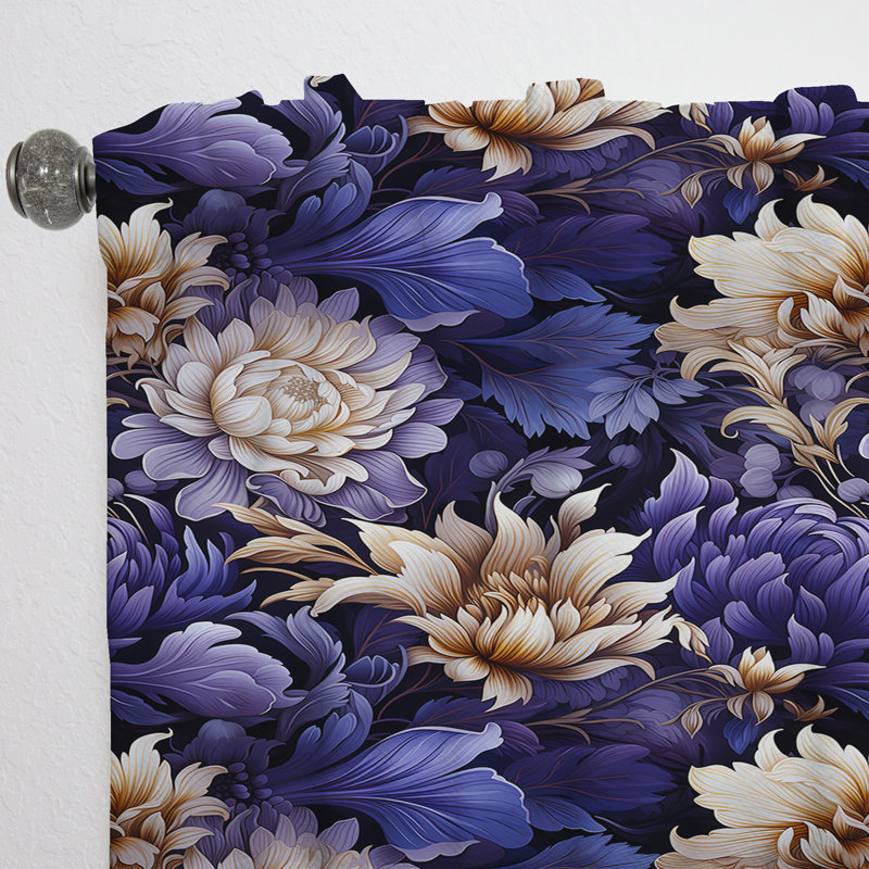 Celestial Purple Damask Mirage II - Bohemian Velvet Curtain - Room Darkening - 1 Panel, 52" W x 90" L