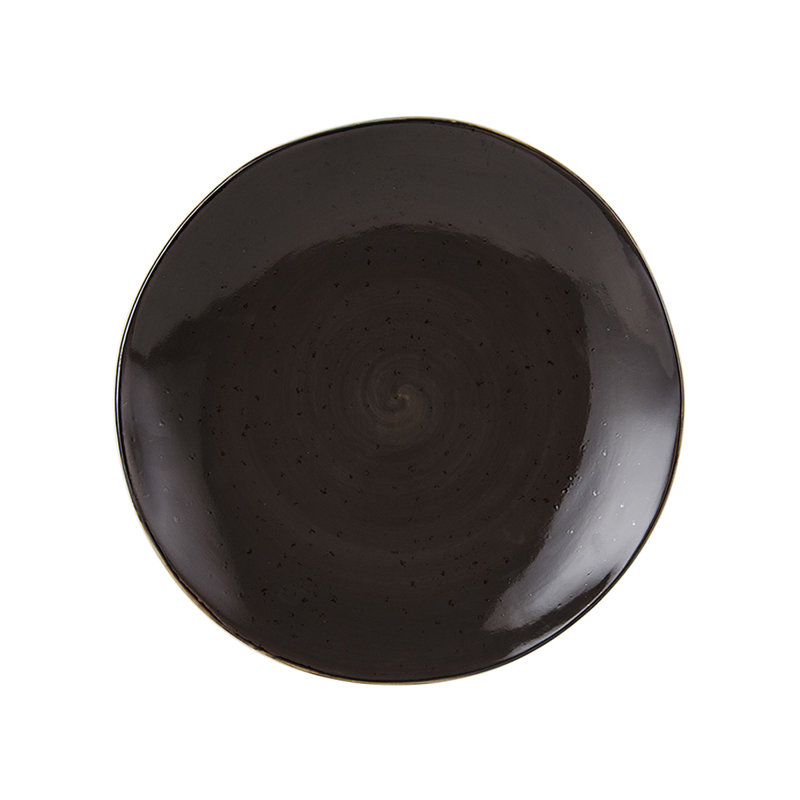 Assiette artisanale 11 5/8 po, 12, Noir