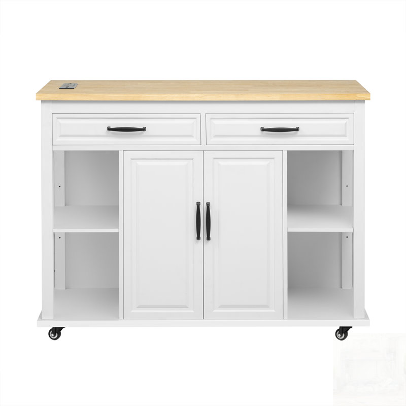 Extendable Kitchen Island with Dining Table, Internal Storage, and Power Outlets for Modern Kitchens
