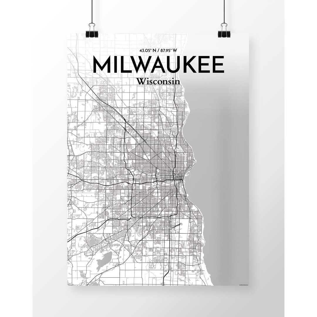 Poster Milwaukee City Map von Nancy Lee