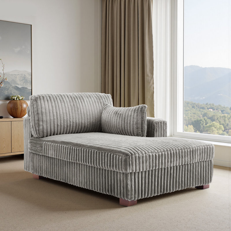 Bukvice Chaise Lounge, Right Hand Facing, Light Grey