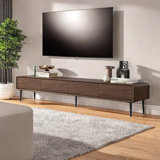 Walnut Veneer TV Stand with Four Drawers