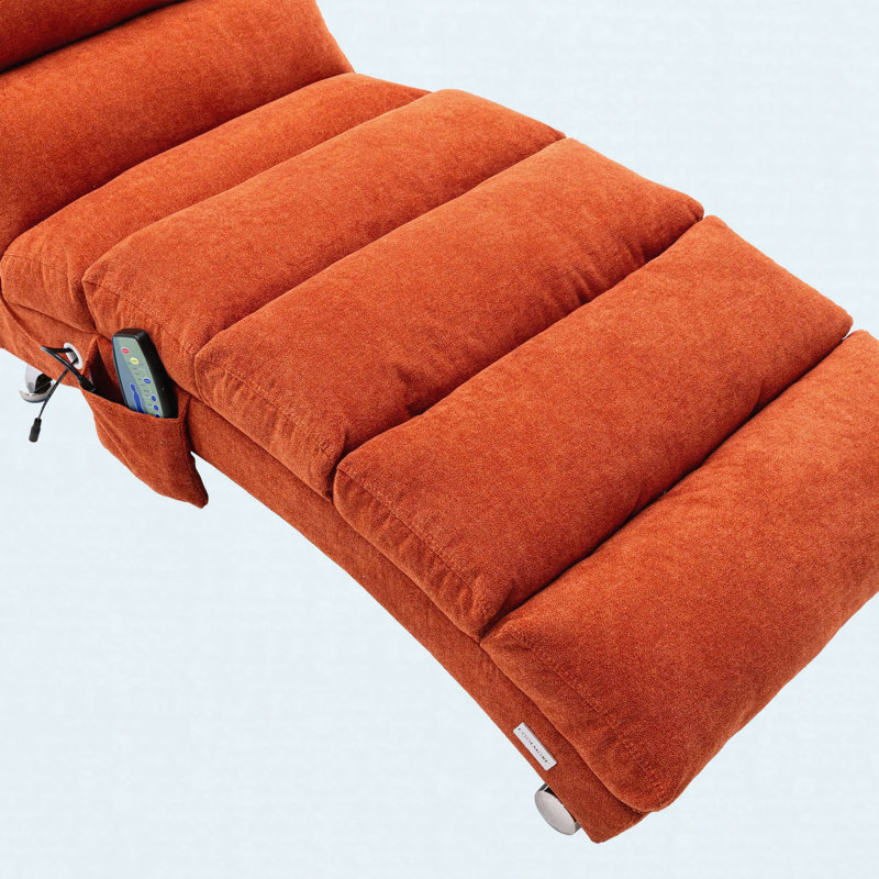 Canapé inclinable de luxe en tissu, Orange