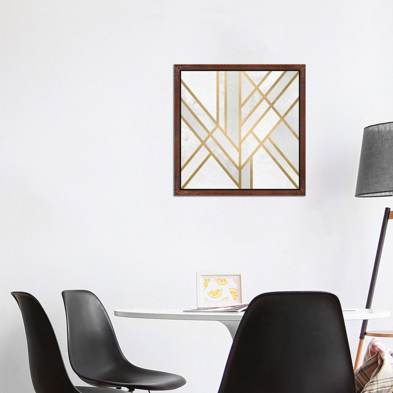 Art Deco Geometry by Elisabeth Fredriksson - Print on Canvas, 45.72 cm H x 45.72 cm W, Brown Framed