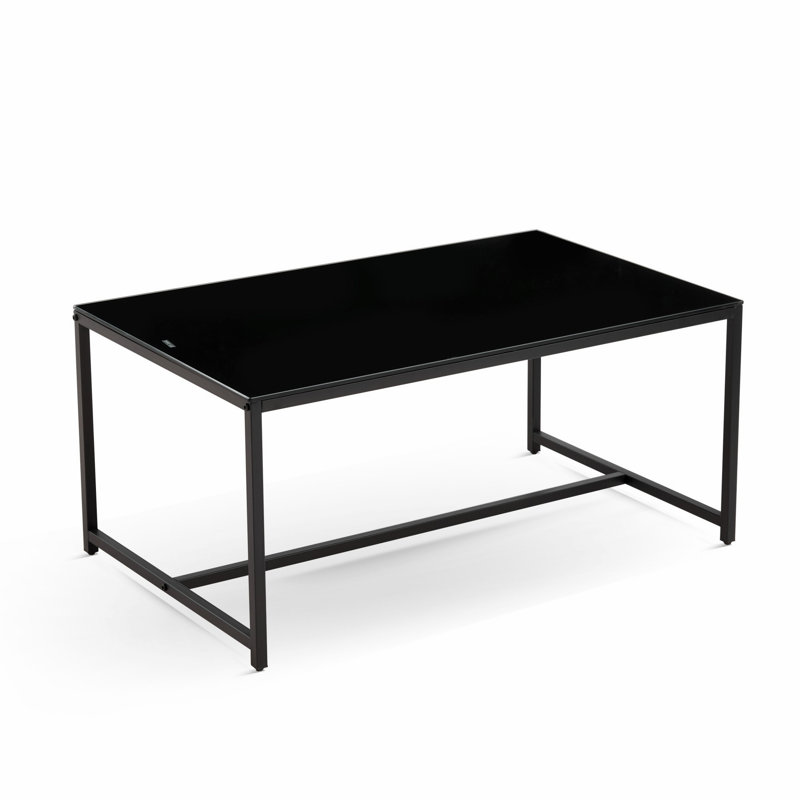 Table basse, table basse en verre avec pieds en métal