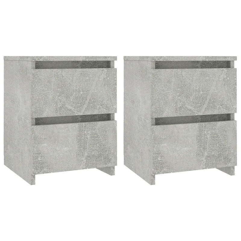 Demona 30 cm W Bedside Table, Concrete Grey
