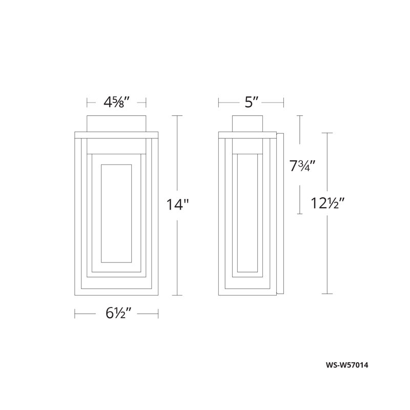 Dorne 1 - Light LED Outdoor Flush Mount, 14" H x 3.63" W x 5.25" D