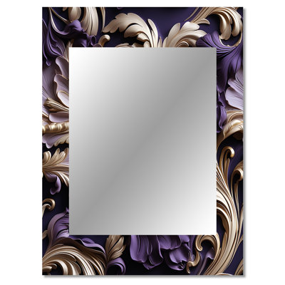 Alela Deep Purple Glamorous Majesty - Paisley Unique Wall Mirror, Paisley Mirror, Printed Metal Art