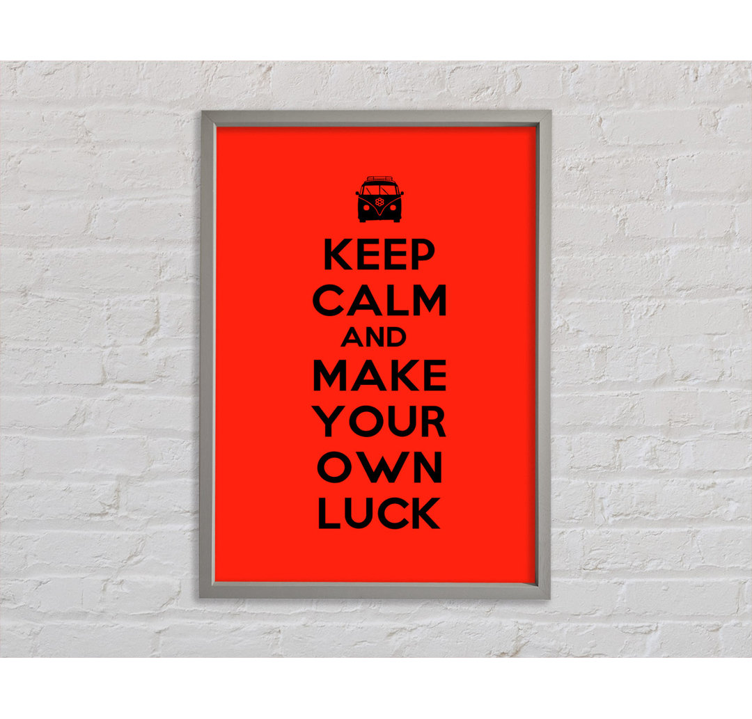 Keep Calm Luck Gerahmter Druck