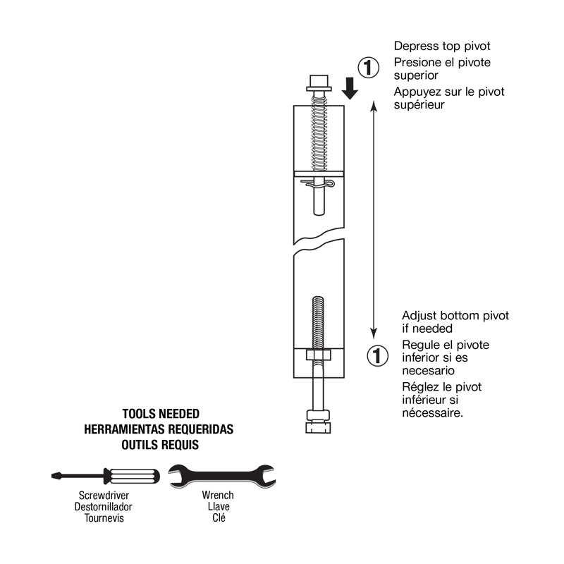Prime-Line Bi-Fold Door Bottom Pivot Pin Assembly with 3/8 in. Diameter Nylon Cap (Single Pack)