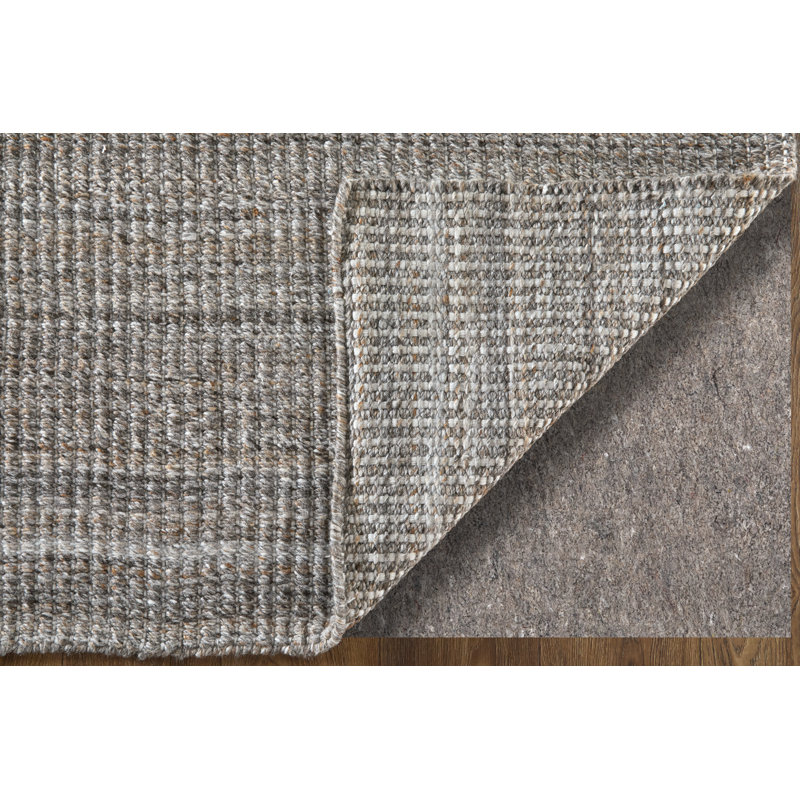 Limerick Hand Woven Recycled P.E.T Solid Color Area Rug in Blue, Rectangle 8' x 10', Brown